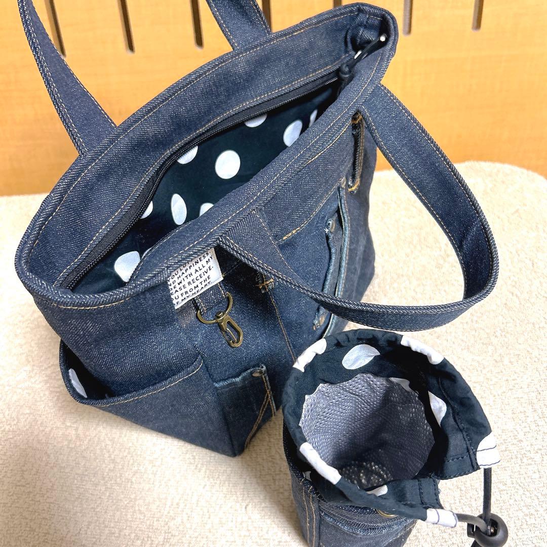 ゆうさまオーダー。トートバッグと保冷ペットボトルホルダー【ハンドメイド】