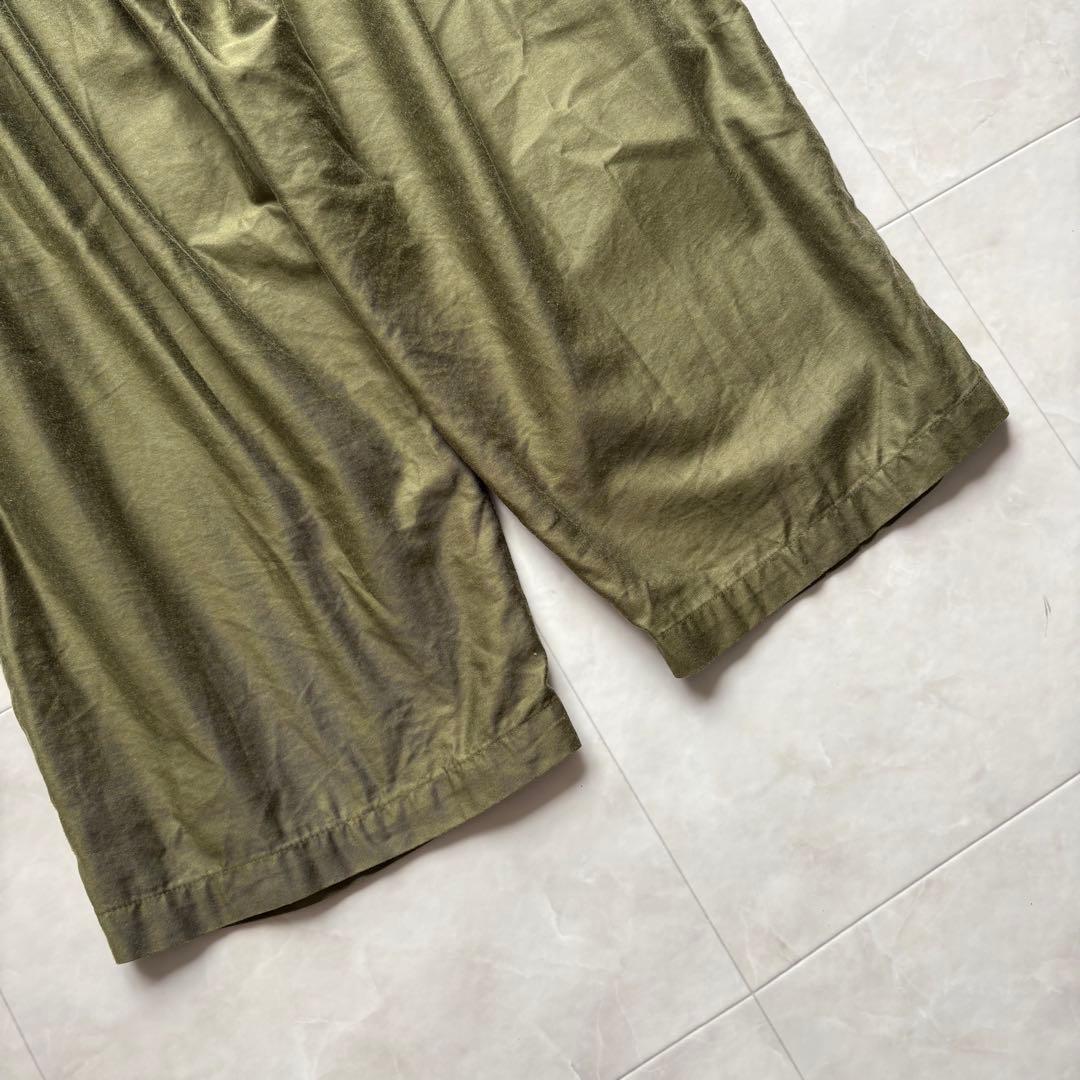 mizuiroind ミズイロインド モールスキン ワイドカーゴパンツ カーキ