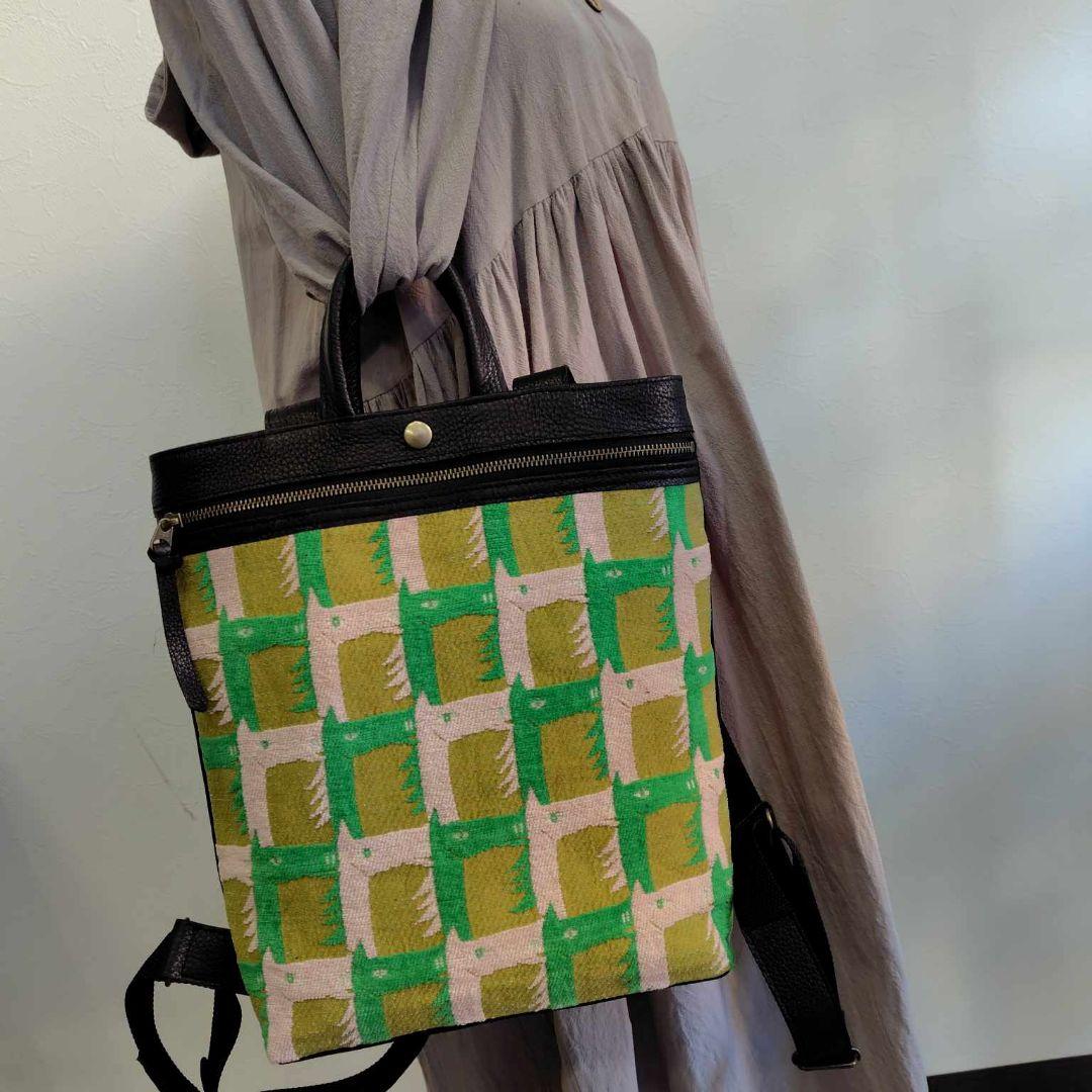 ミナペルホネン/thoroughbredサラブレットマスタード/牛革A4トートリ