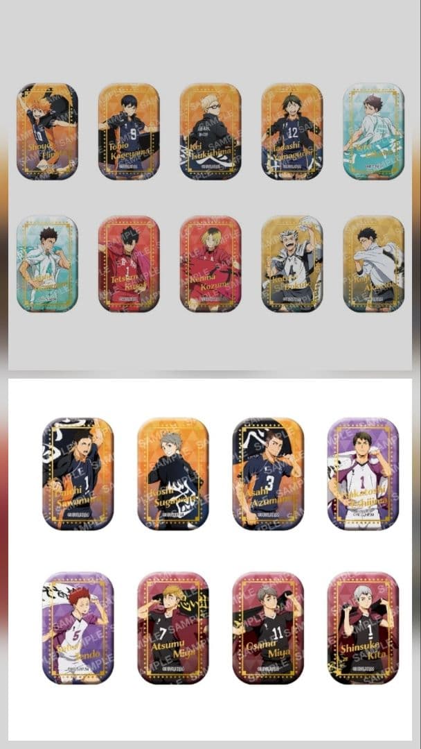 ハイキュー セブンネット限定 スクエア缶バッジ　第一弾 第二弾セット　即日発送
