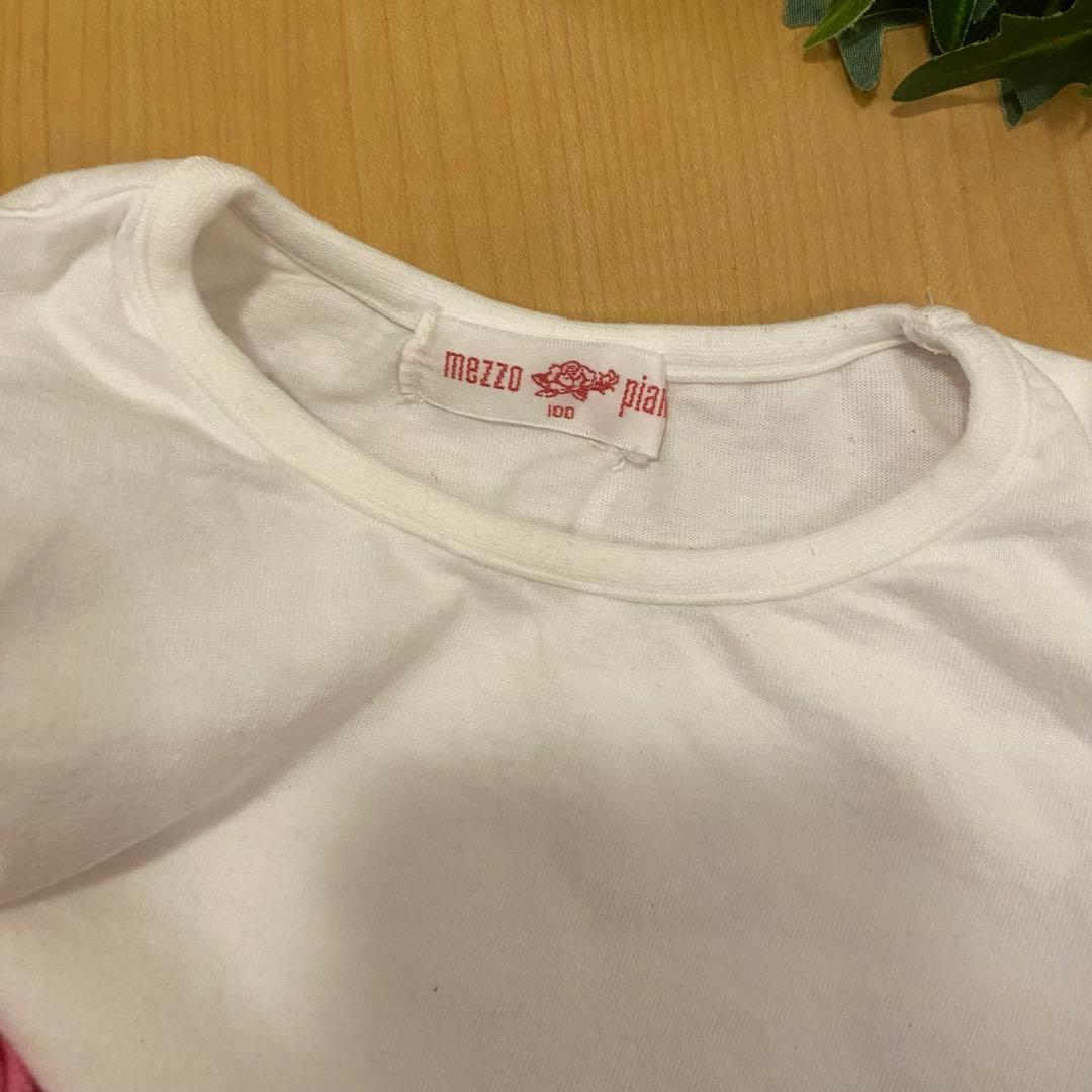 希少　メゾピアノピンクワンピースロンパース白半袖ブラウス　セット