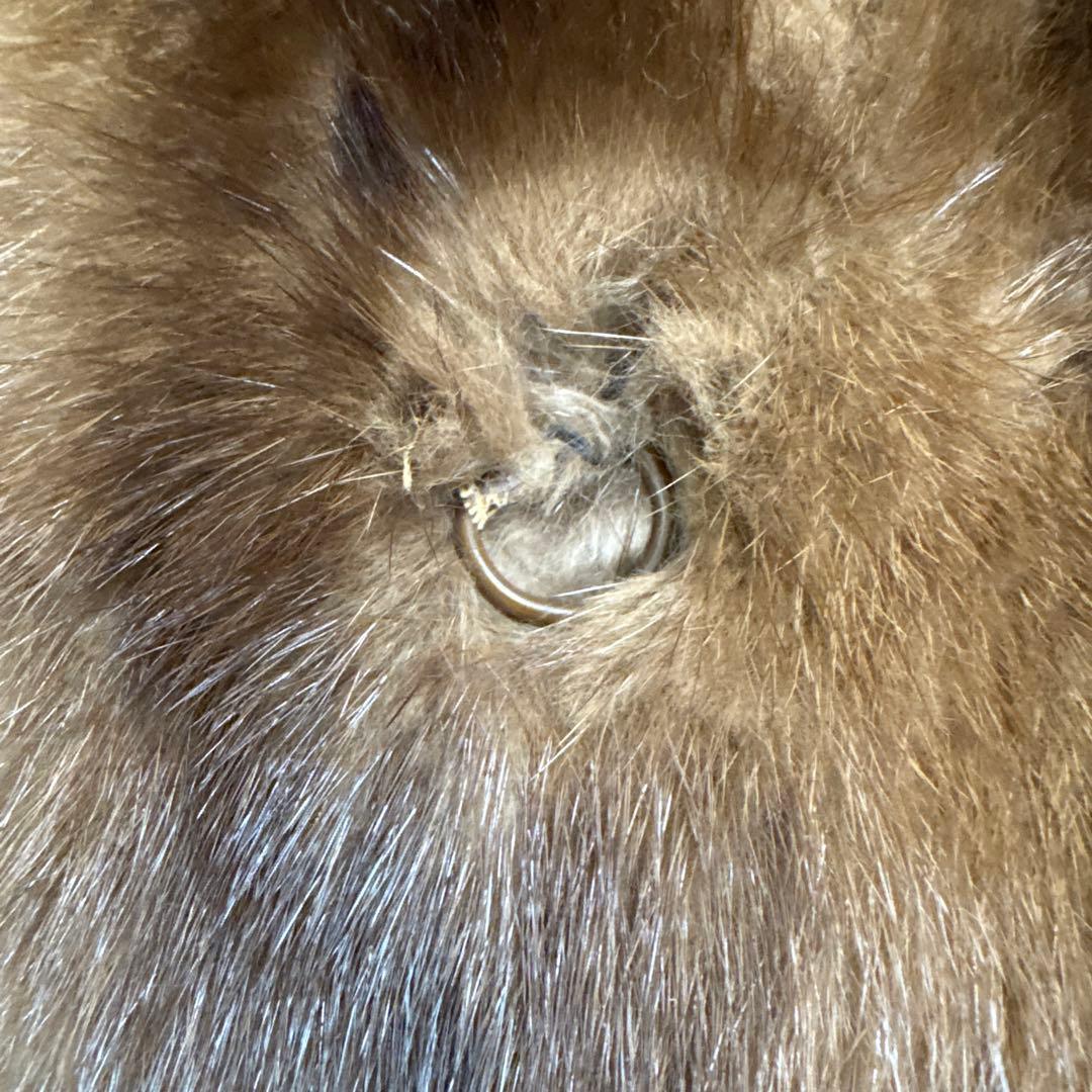 リアルファー 毛皮コート ミンク相当 ブラウン 11号 現状品