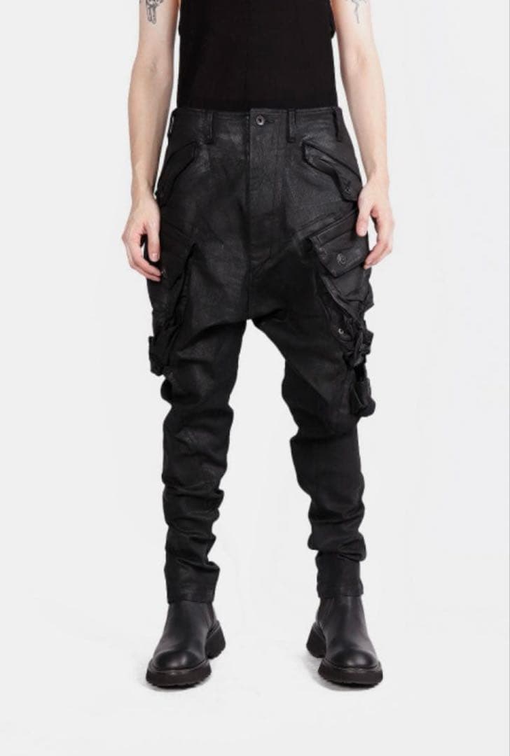 パンツ julius coated cargo pants gas mask