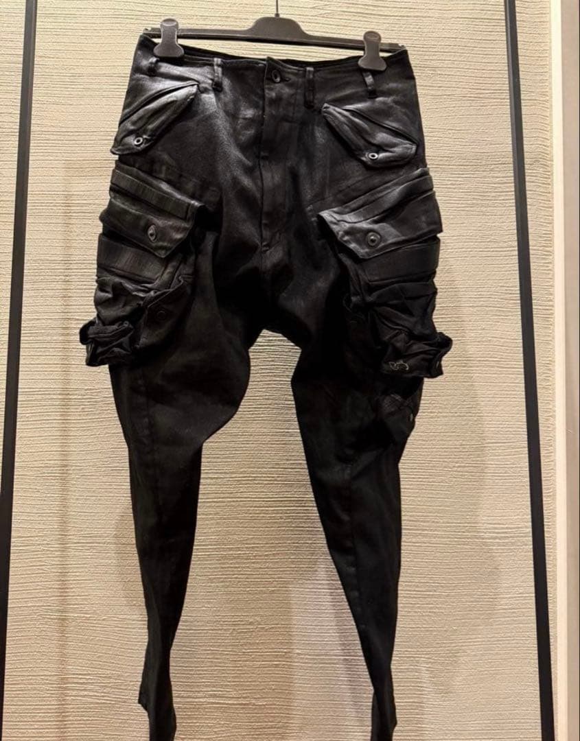 パンツ julius coated cargo pants gas mask