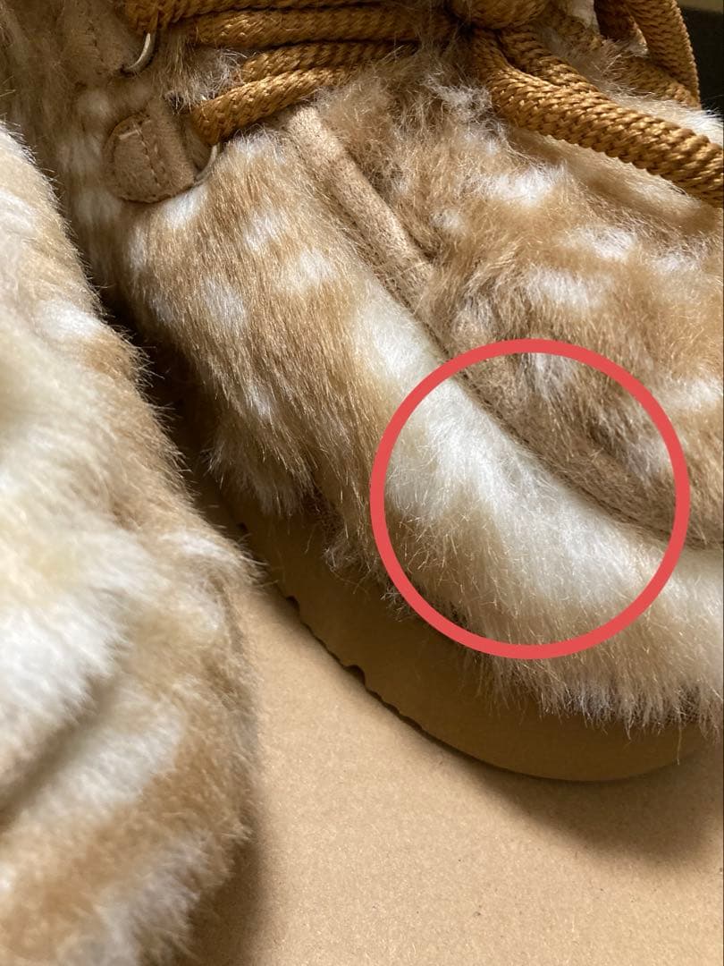 ニコアンド　オリジナルフェイクムートンモカシンブーツ　M ※初期不良あり。