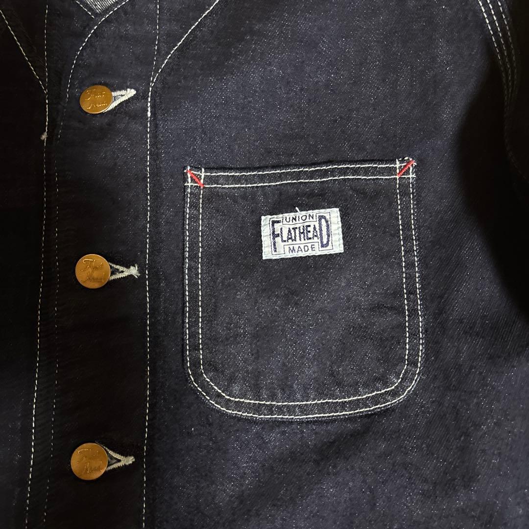 限界価格。フラットヘッド12ozデニムエンジニアジャケット38サイズ