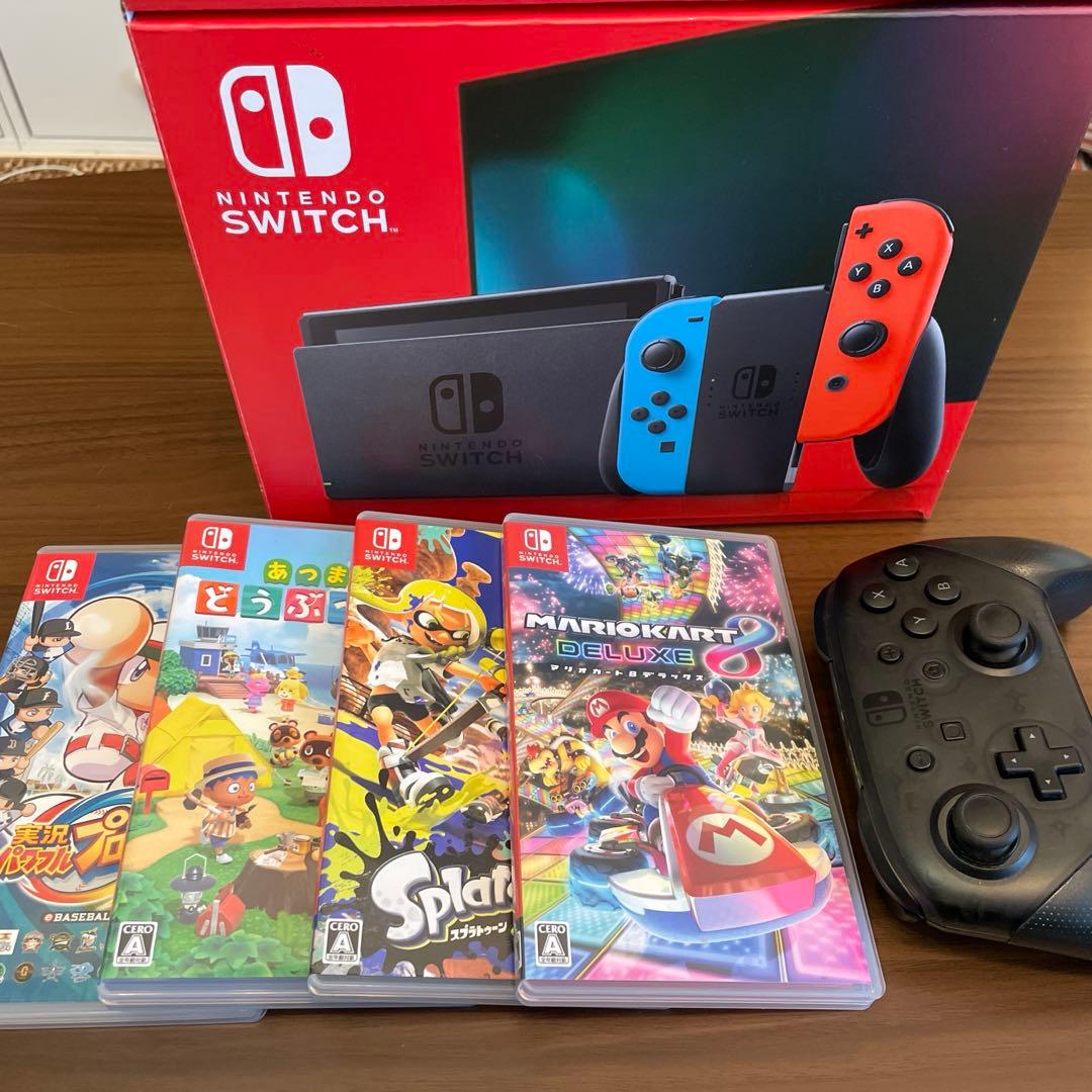 Nintendo Switch 本体＋ ソフト4本 ＋ 純正プロコンセット