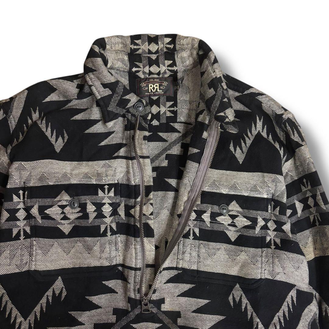 RRL ダブルアールエル ネイティブ柄 ハーフジップ 襟 スウェット アメカジ