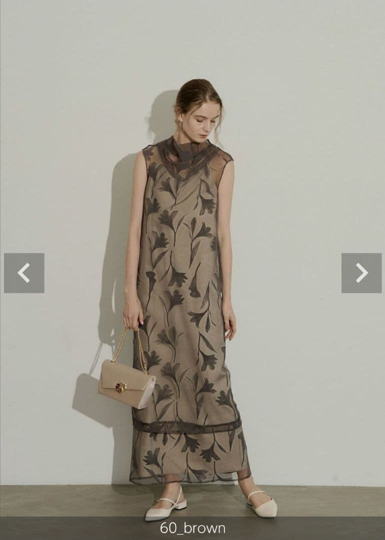 LE’RURE　drape design dress　ブラウン　M