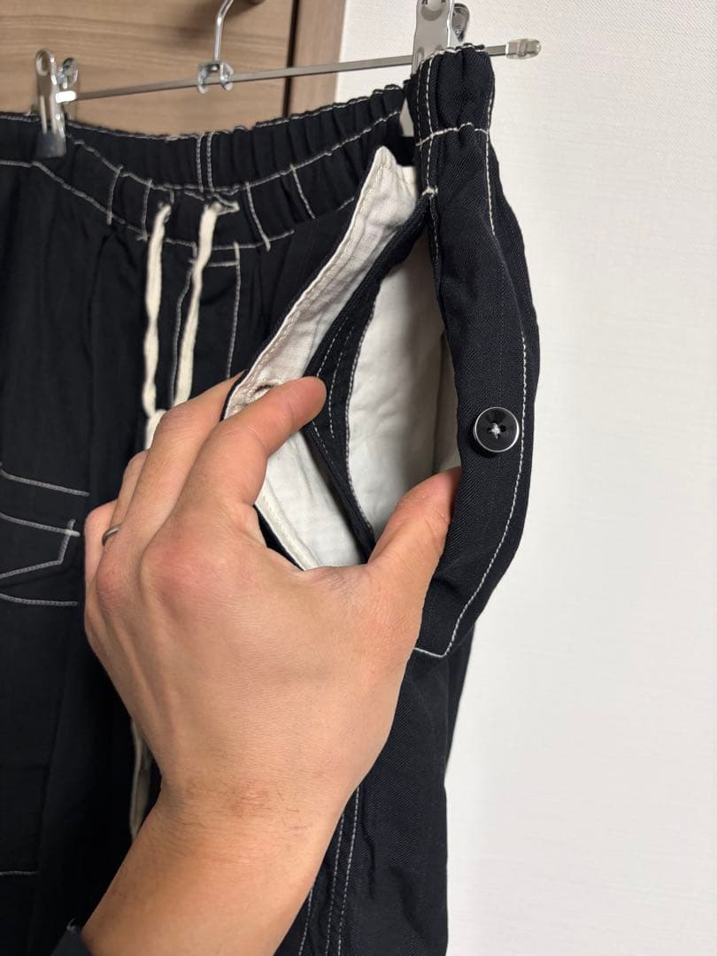 KLASICA ドローストリング カーゴパンツ ブラック