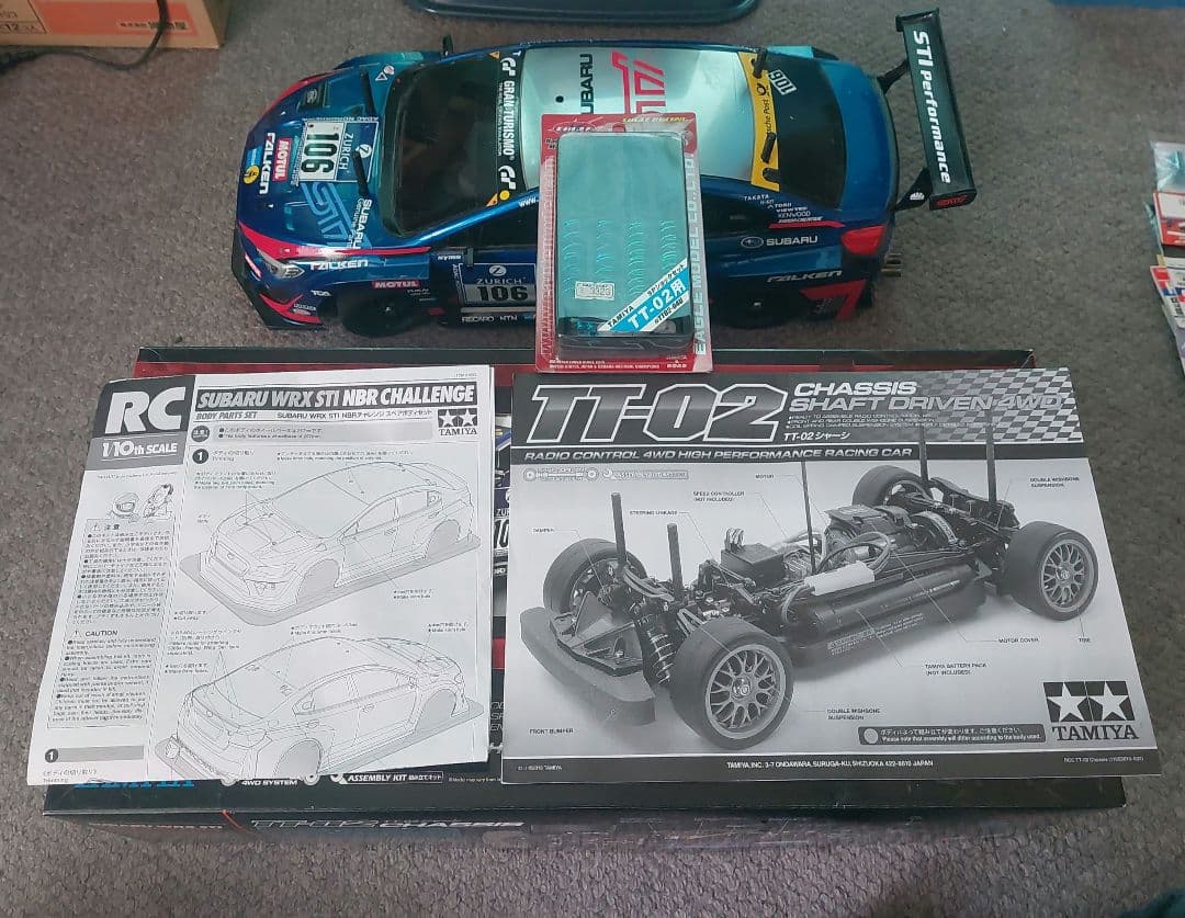 田宮 RCキット TT-02 スバルWRX STI NBRチャレンジ 説明書有り