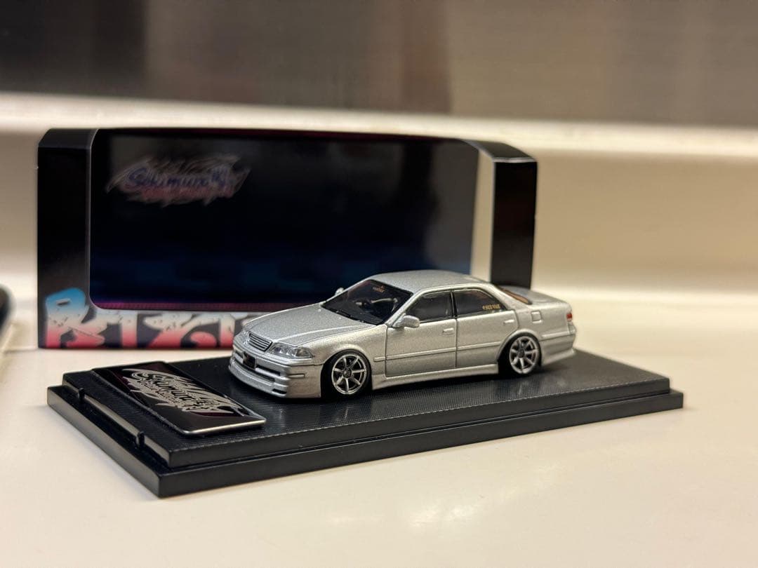 1/64 改トヨタJZX100 マーク2 VERTEX風 Rays T7R関村