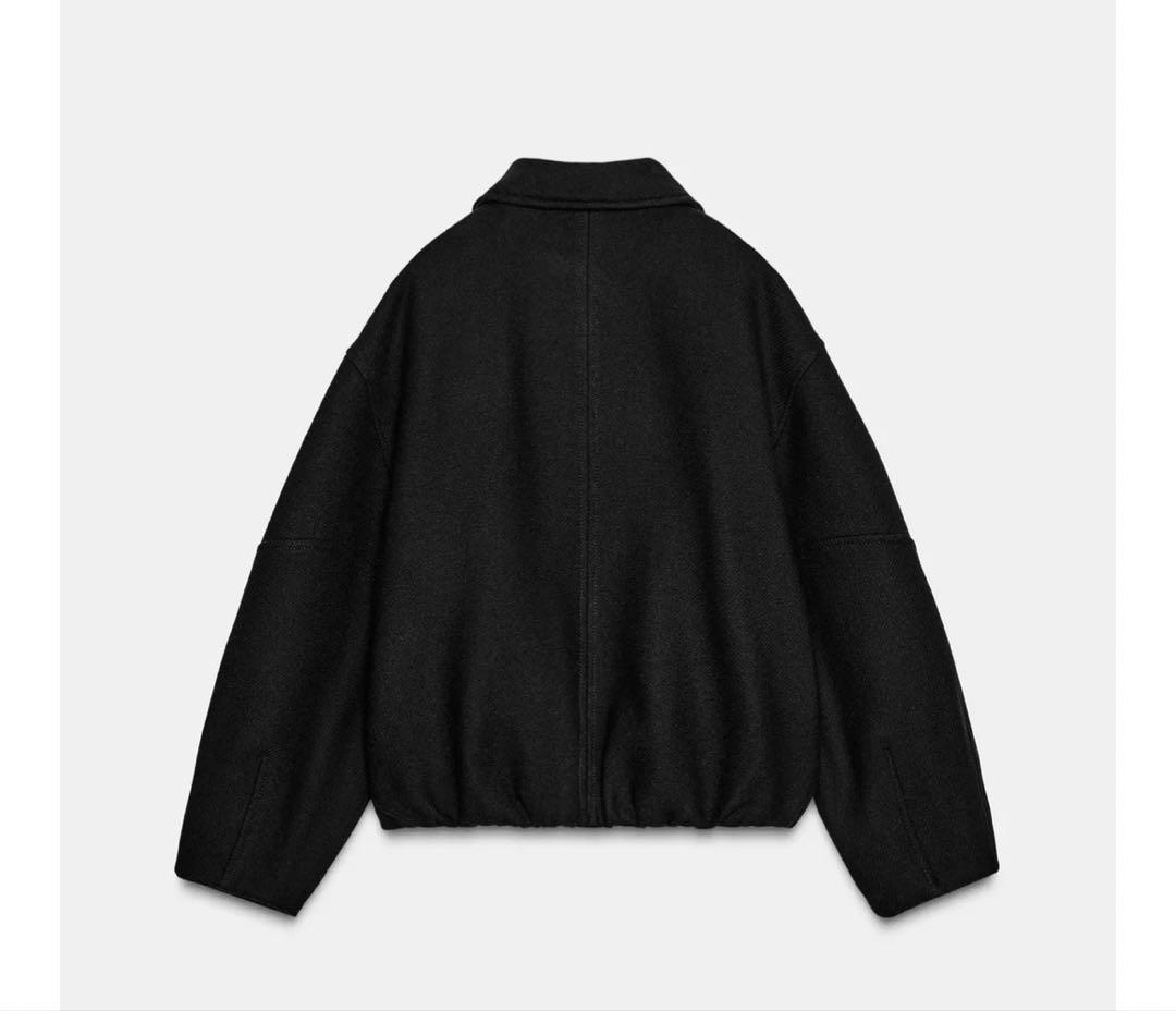 ZARA新品タグ付き13590円　ウール調コントラストカラーボンバージャケットS