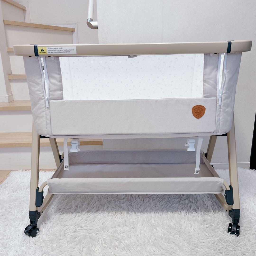 HZDMJベビーベッド 折りたたみ式 付属品完備 説明書 収納袋付　カバー洗濯済