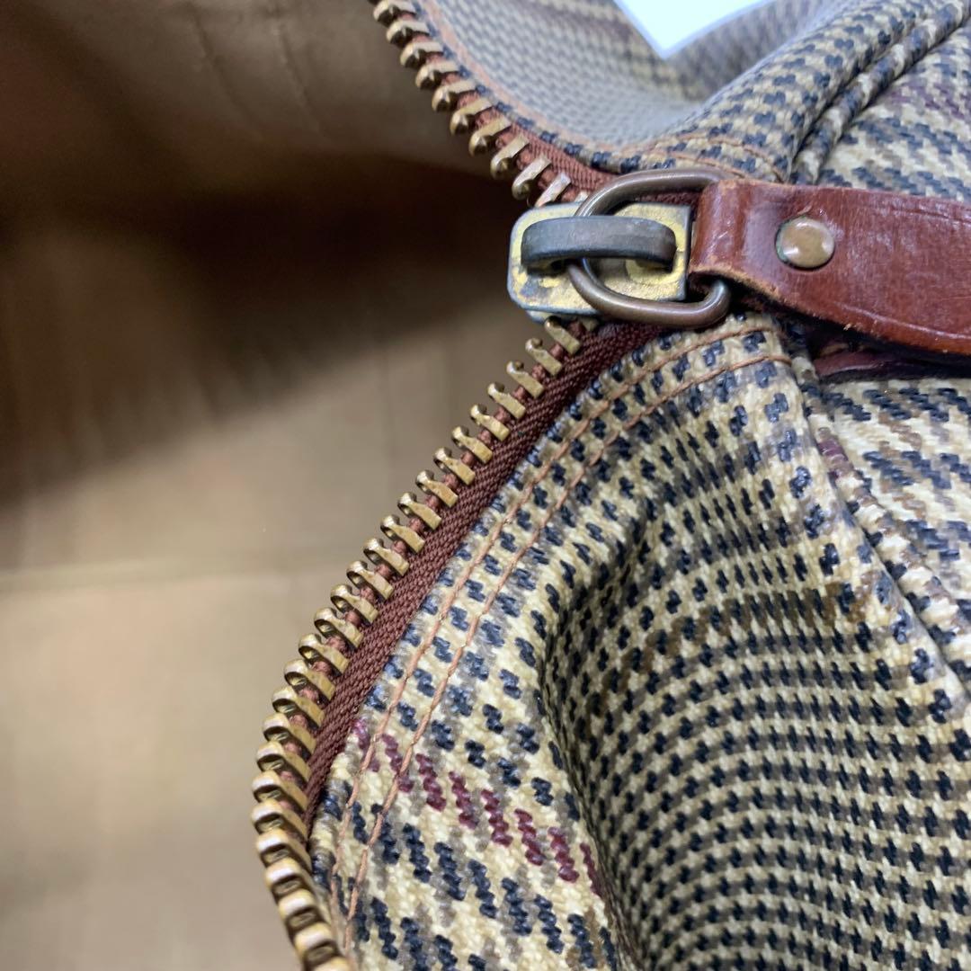 ポロ　ラルフローレン　千鳥柄　ボストン　ハンドバッグ