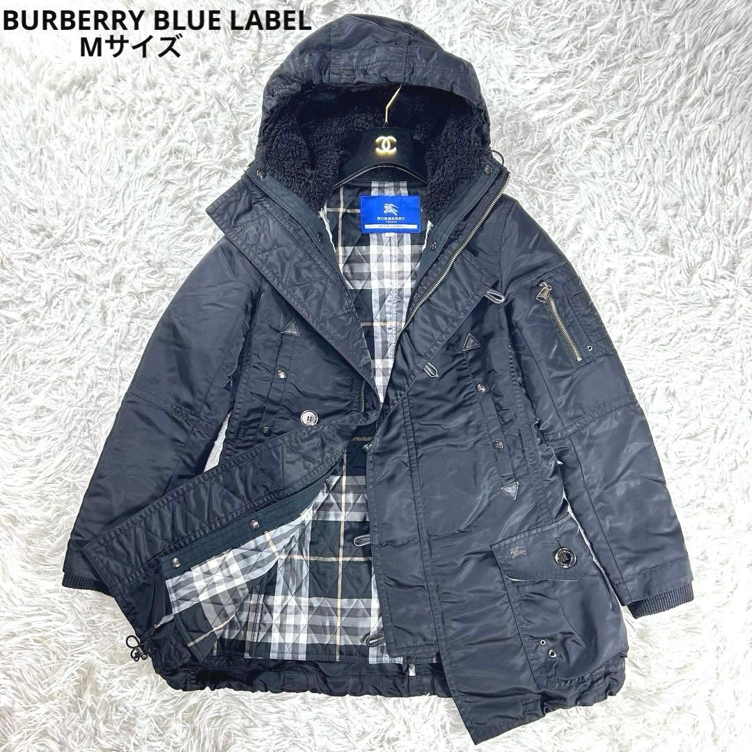 美品✨BURBERRY BLUE LABEL モッズコート　ノバチェック　M 黒