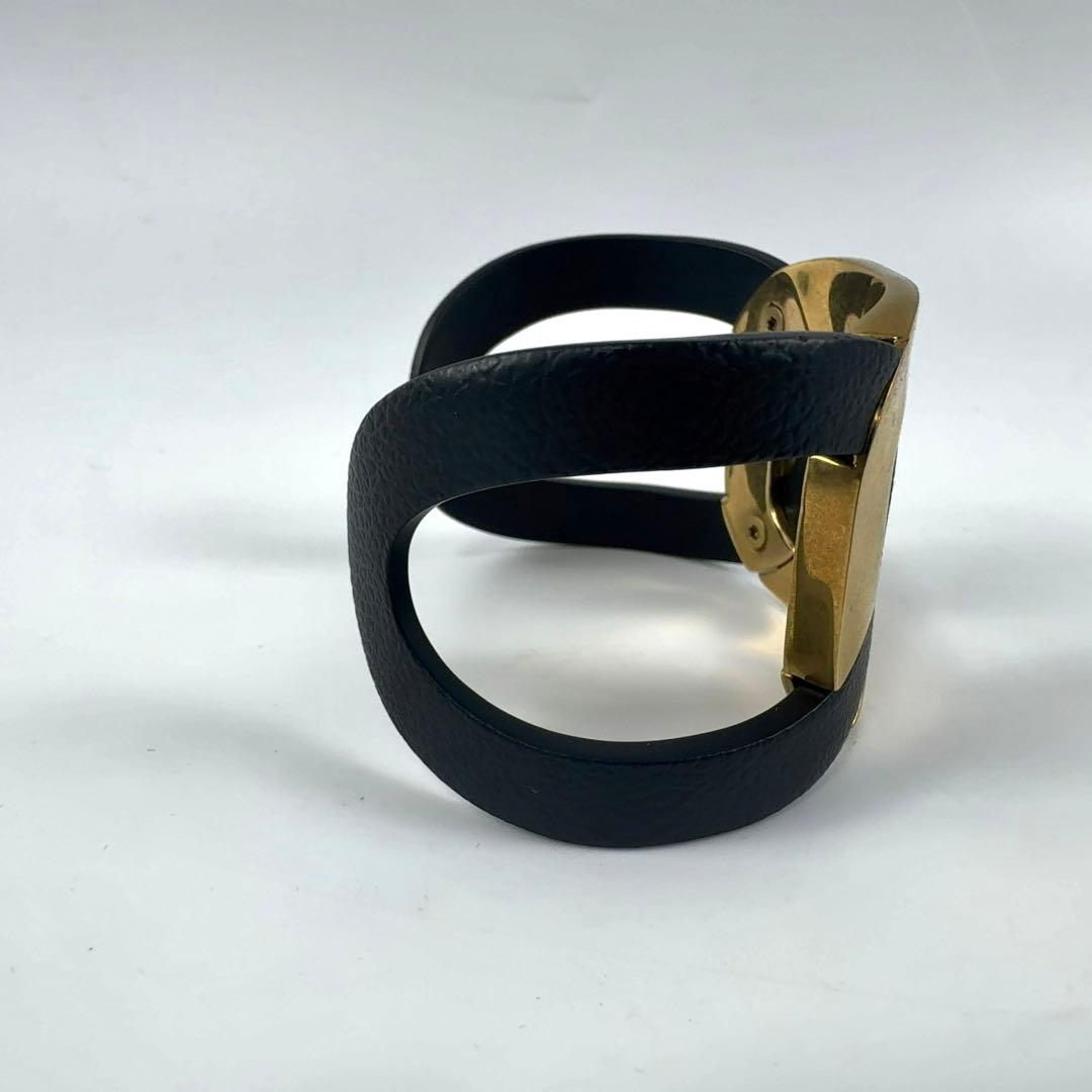 【美品】TOD'S ケイト ブラック ゴールド バングル レディース