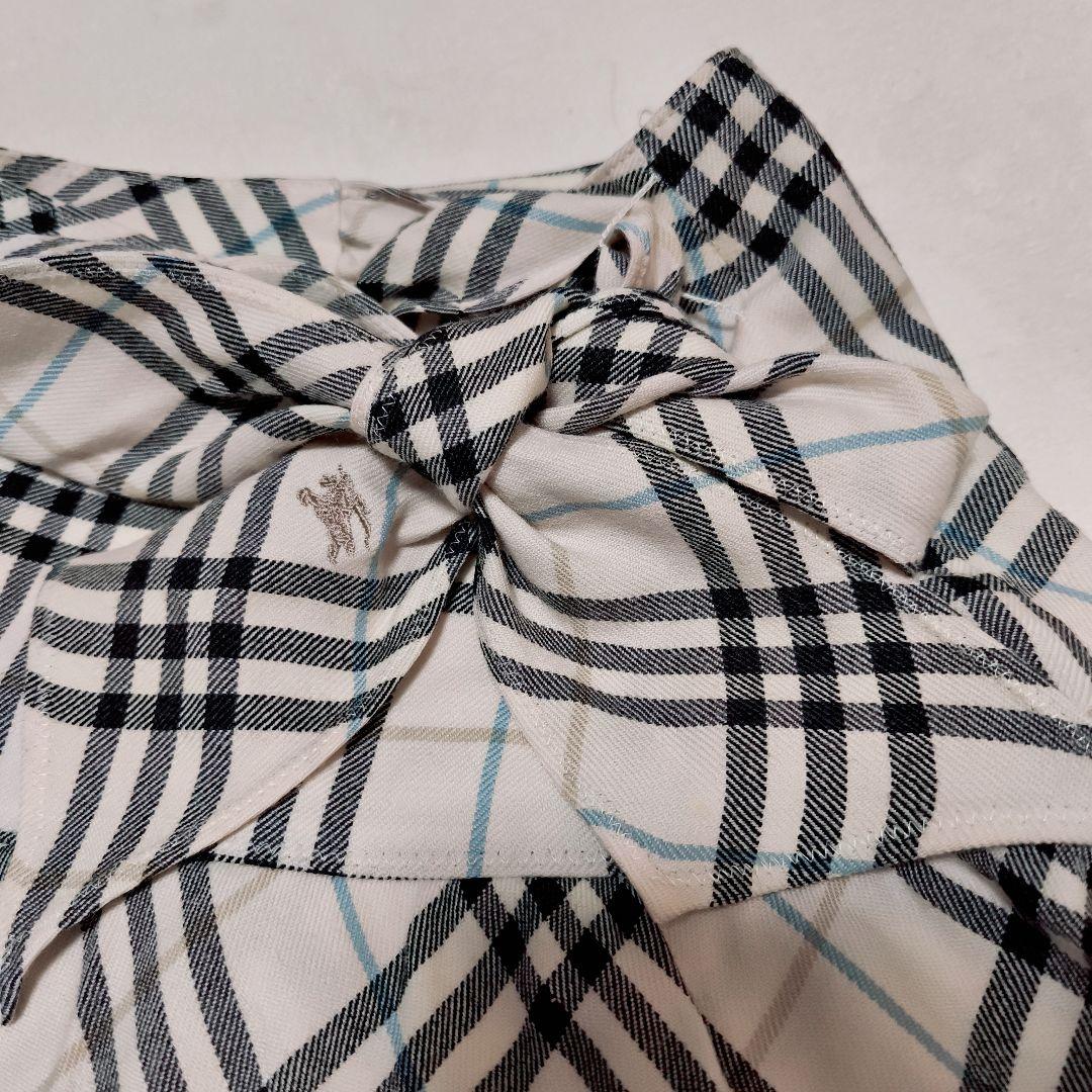 BURBERRY　ブルーレーベル　ノバチェック柄　ミニスカート リボン付