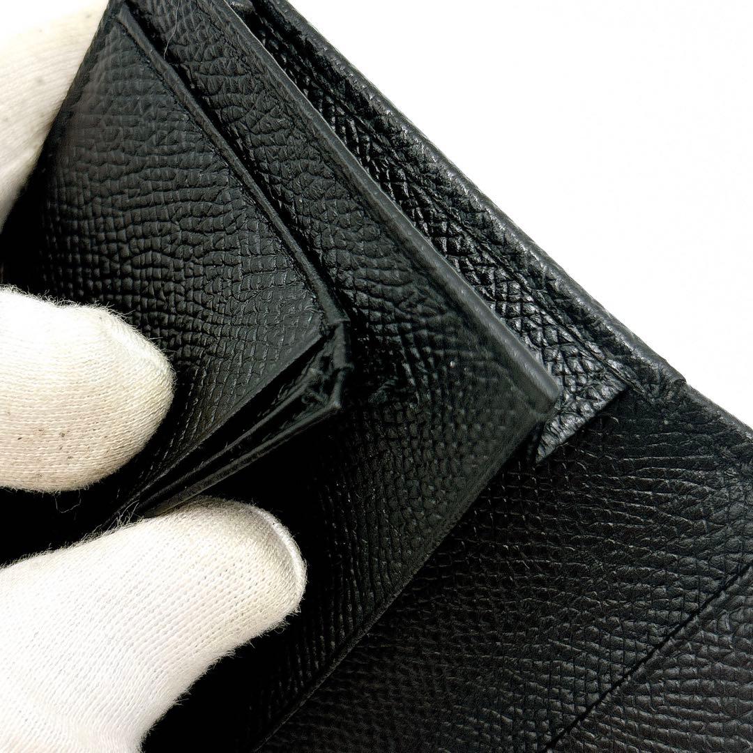 極美品 ＊ BVLGARI ブルガリ 型押しロゴ レザー 名刺入れ ブラック