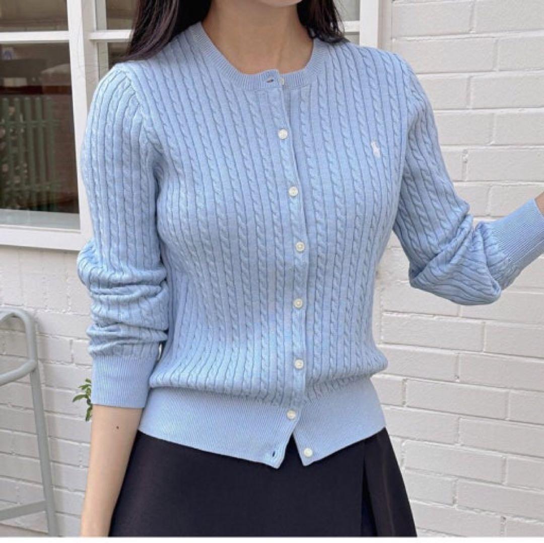 ポロラルフローレン POLO RALPH LAUREN カーディガン　水色