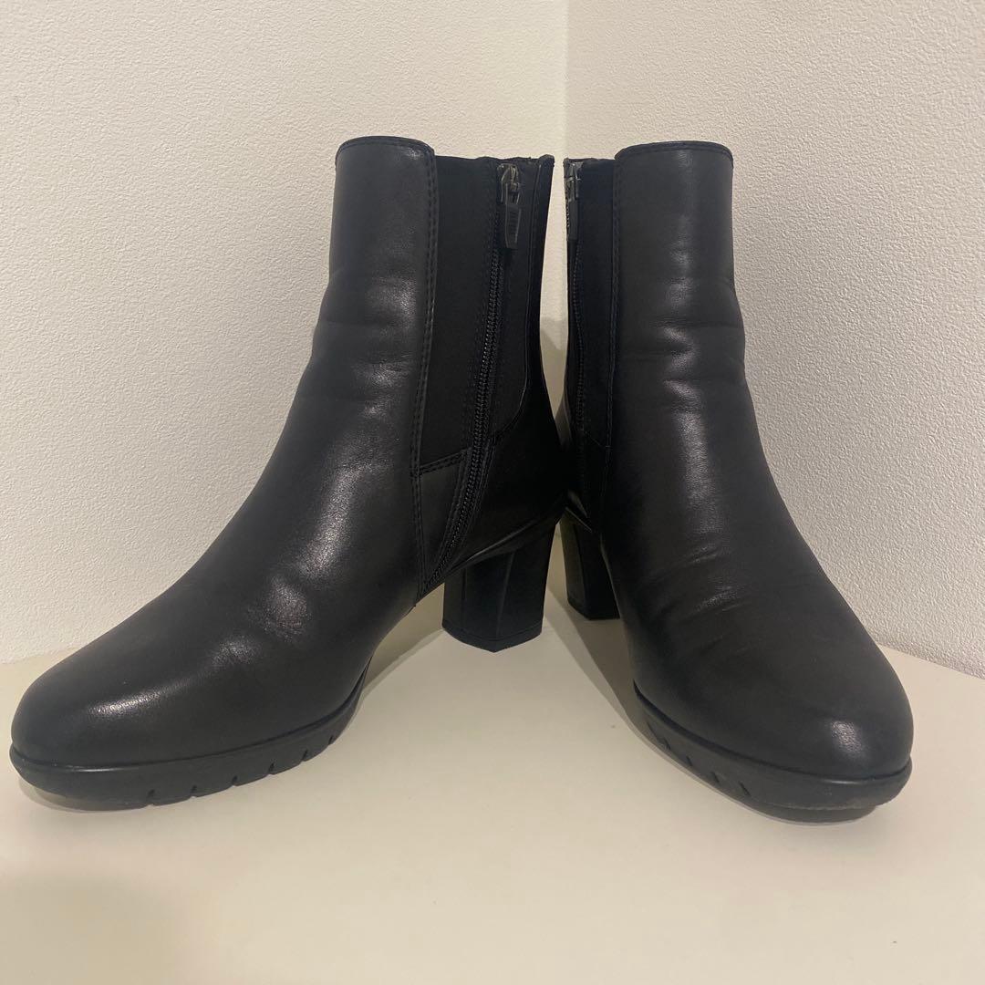 fitfit ブラックジッパーブーツ 24cm