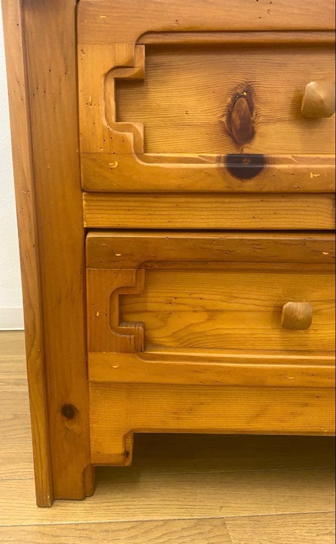 アンティーク カントリー パイン無垢材 チェスト サイドテーブル コンソール