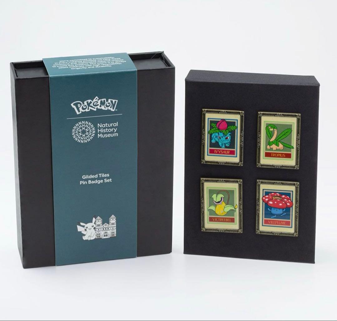 【限定品】ポケモン30周年 ロンドン自然史博物館コラボ　ピンバッジ 4個セット