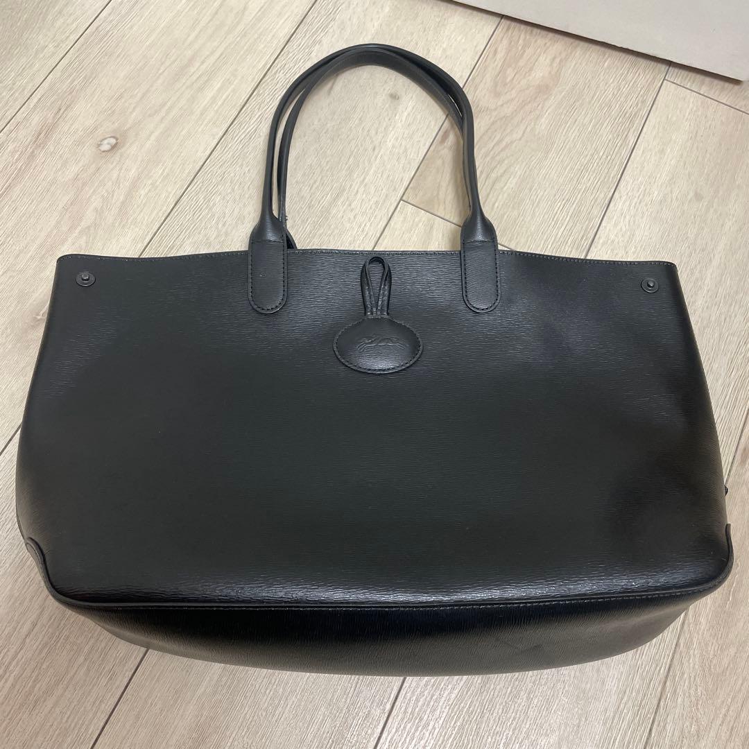 ロンシャン　ブラックレザートートバッグ【3/5までの出品です】