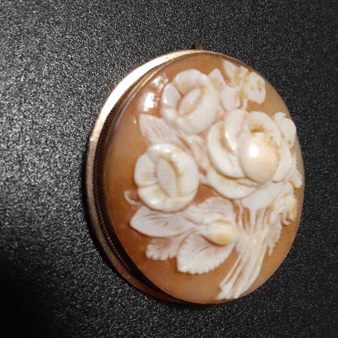 カメオ　14金　フラワーモチーフ