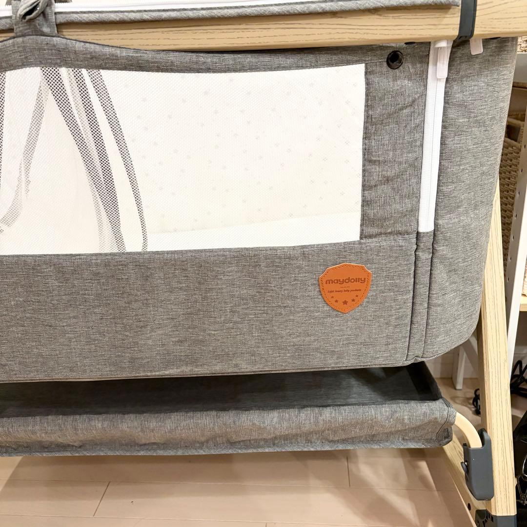 美品✨playkids Maydolly HZDMJ ベビーベッド グレー　完品