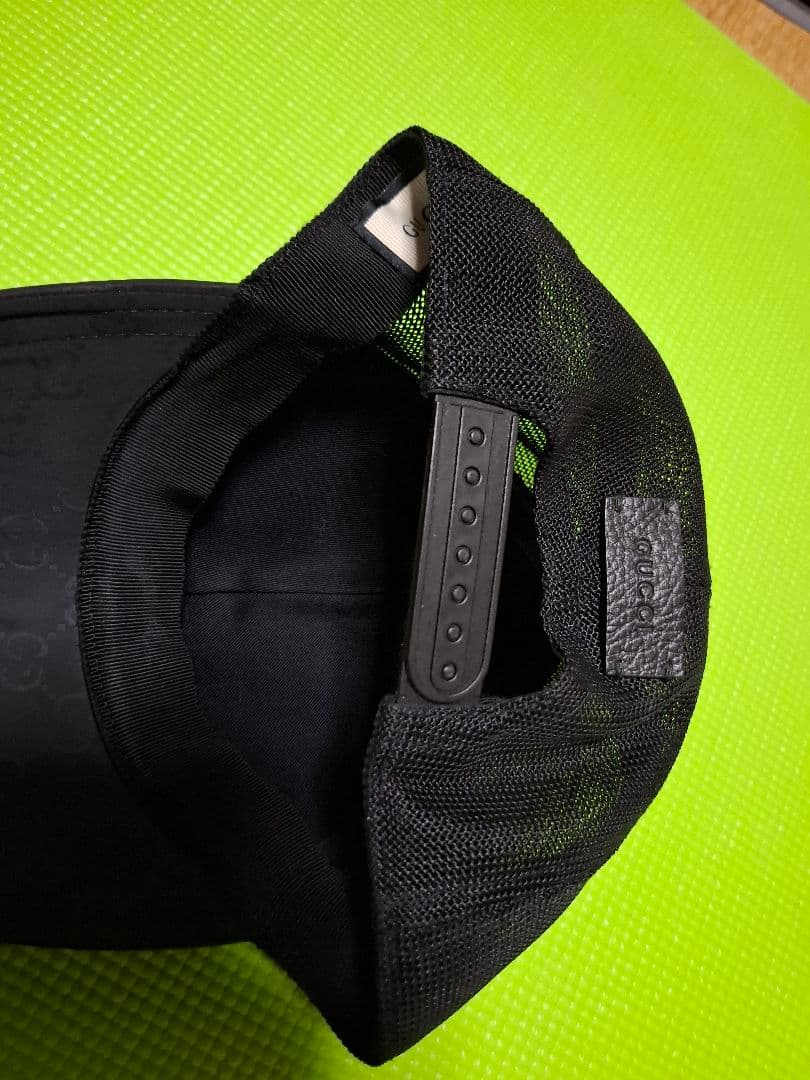 GUCCI ブラック メッシュ ベースボールキャップ　Mサイズ