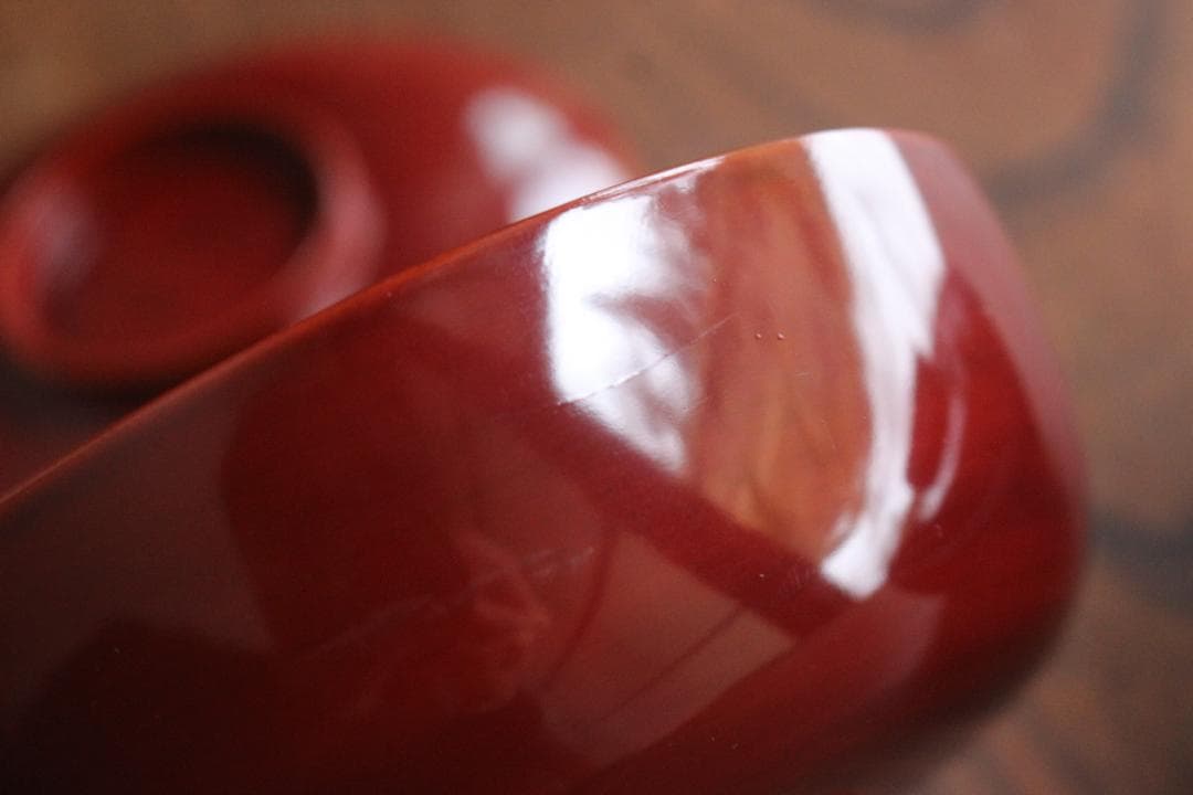 極小傷あり！極上紅溜塗にモダン松竹梅蒔絵のお椀2点（検輪島塗京塗蒔絵椀雑煮椀