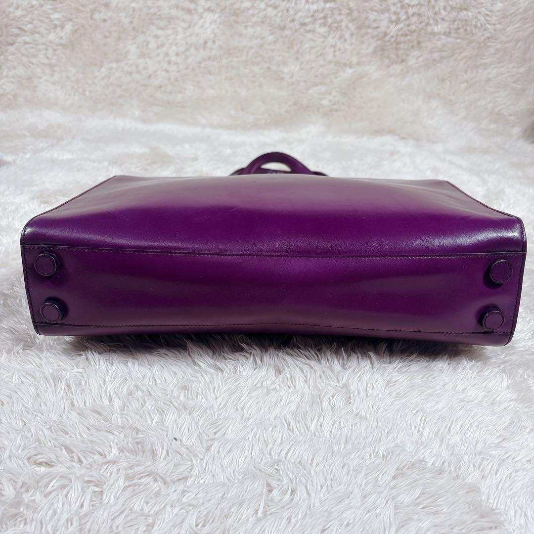 PRADA プラダ トートバッグ ビジネスバック レザー パープル A4 可