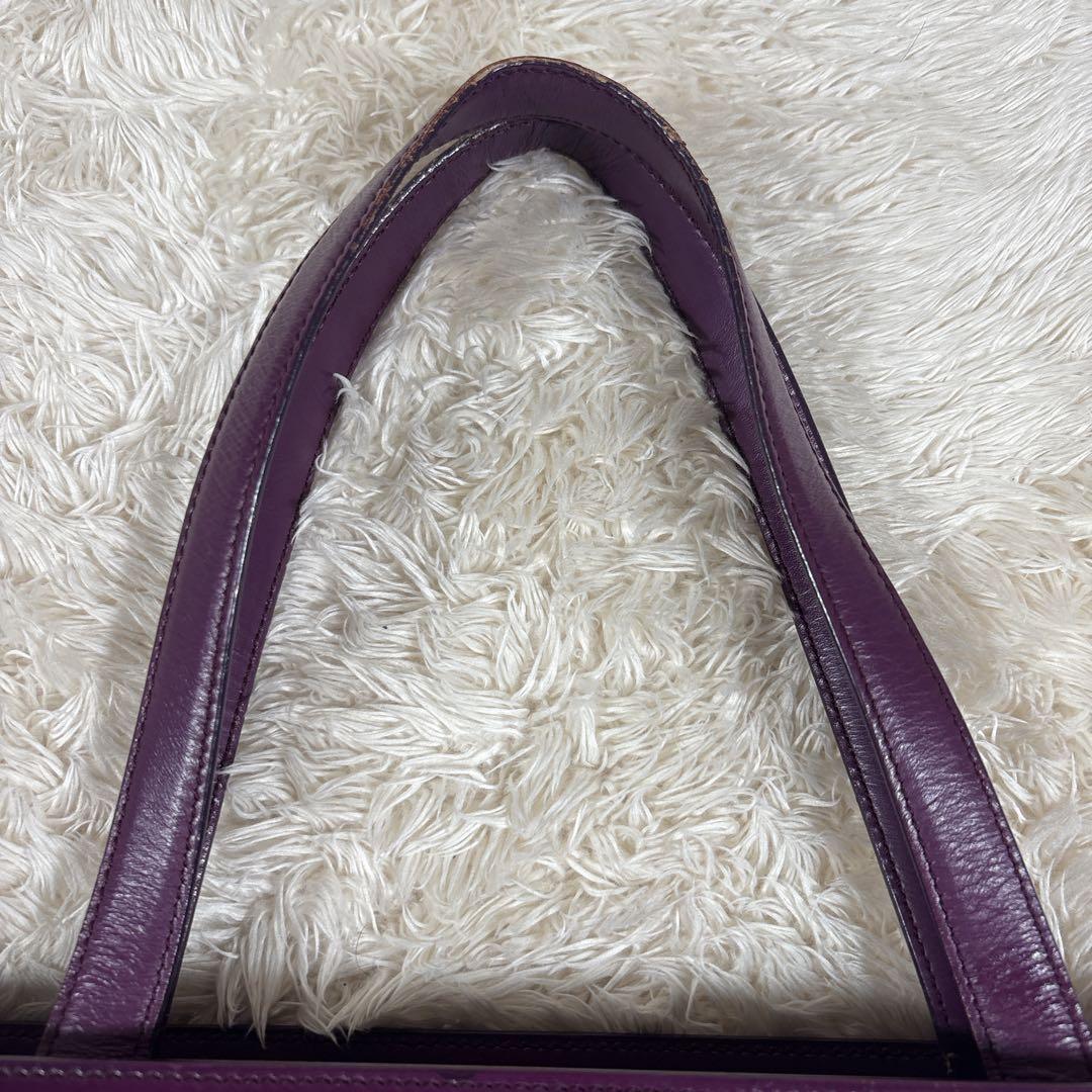 PRADA プラダ トートバッグ ビジネスバック レザー パープル A4 可