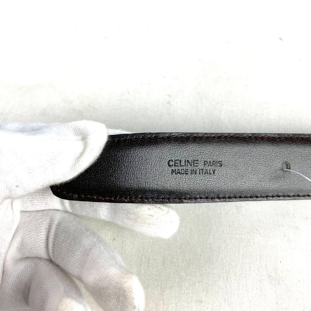 CELINE セリーヌ ベルト トリオンフ ゴールド バックル レザー ブラック