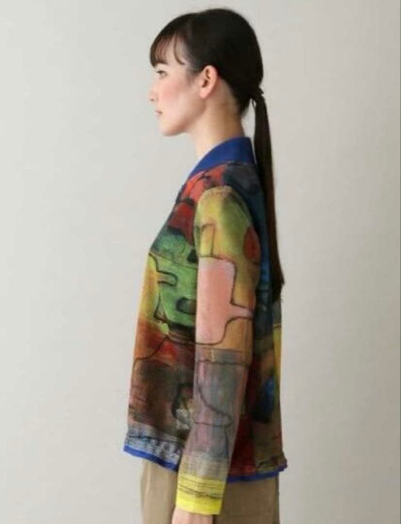 TRUNK HIROKO KOSHINO アートプリントメッシュデザインブルゾン