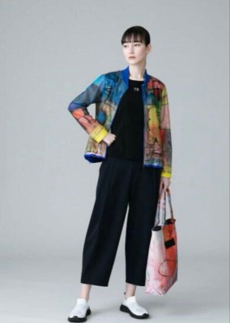 TRUNK HIROKO KOSHINO アートプリントメッシュデザインブルゾン