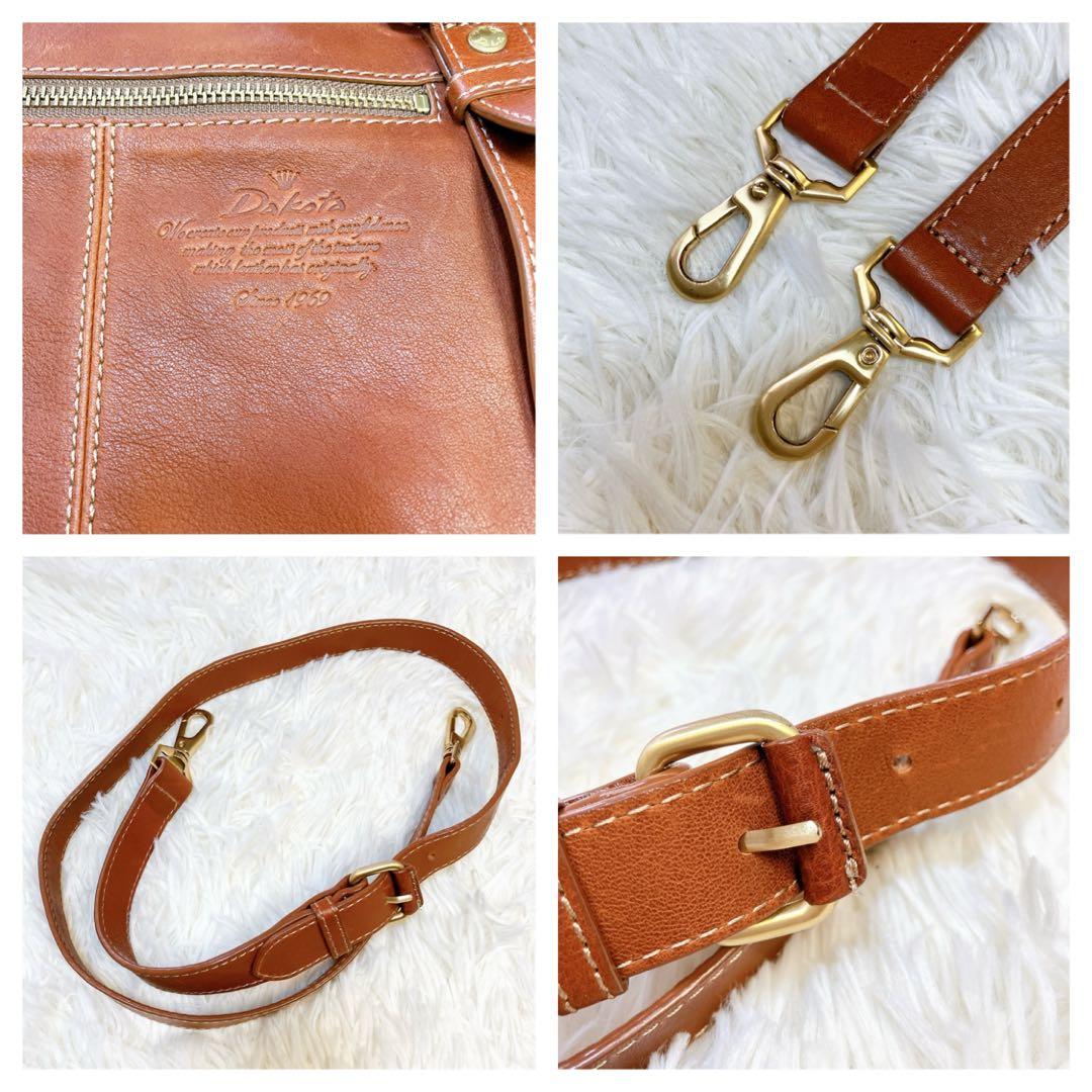 Dakota ダコタ✨本革2wayショルダーバッグ A4可　ブラウン