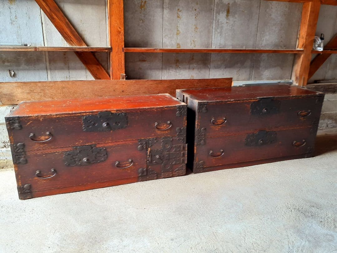 時代箪笥　重ね箪笥　和たんす　アンティーク　レトロ　古民家