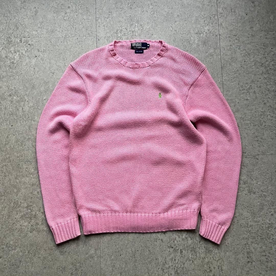 90s Ralph Lauren ポロバイラルフローレン コットンニット ピンク