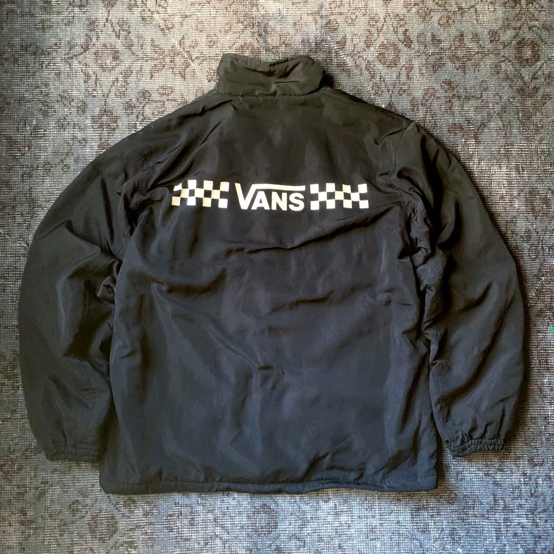希少 00s VANS バンズ コーチジャケット 裏ボア ナイロン 黒 グランジ