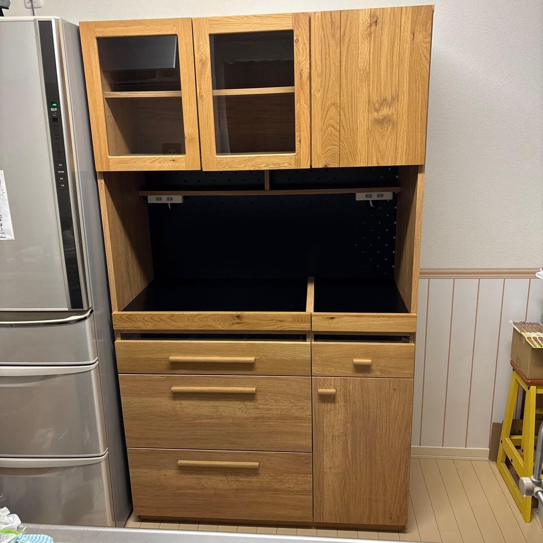 オーク材 ウレタン塗装 キッチンボード キッチン収納 食器棚