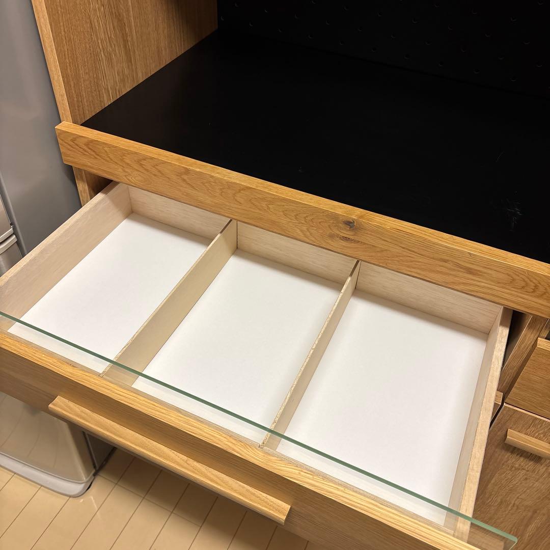 オーク材 ウレタン塗装 キッチンボード キッチン収納 食器棚