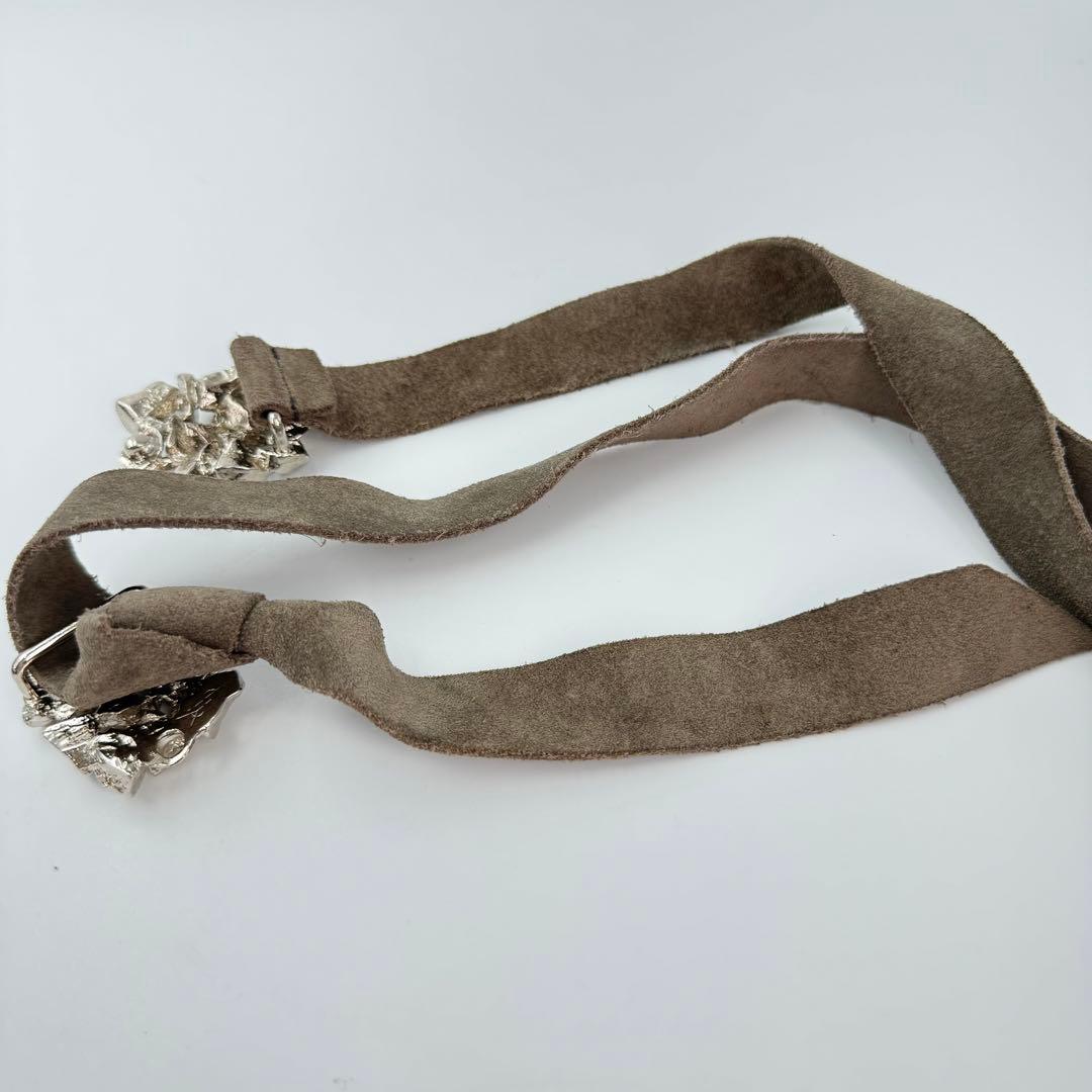 【希少】yves saint laurent ベルト　スエード　シルバー