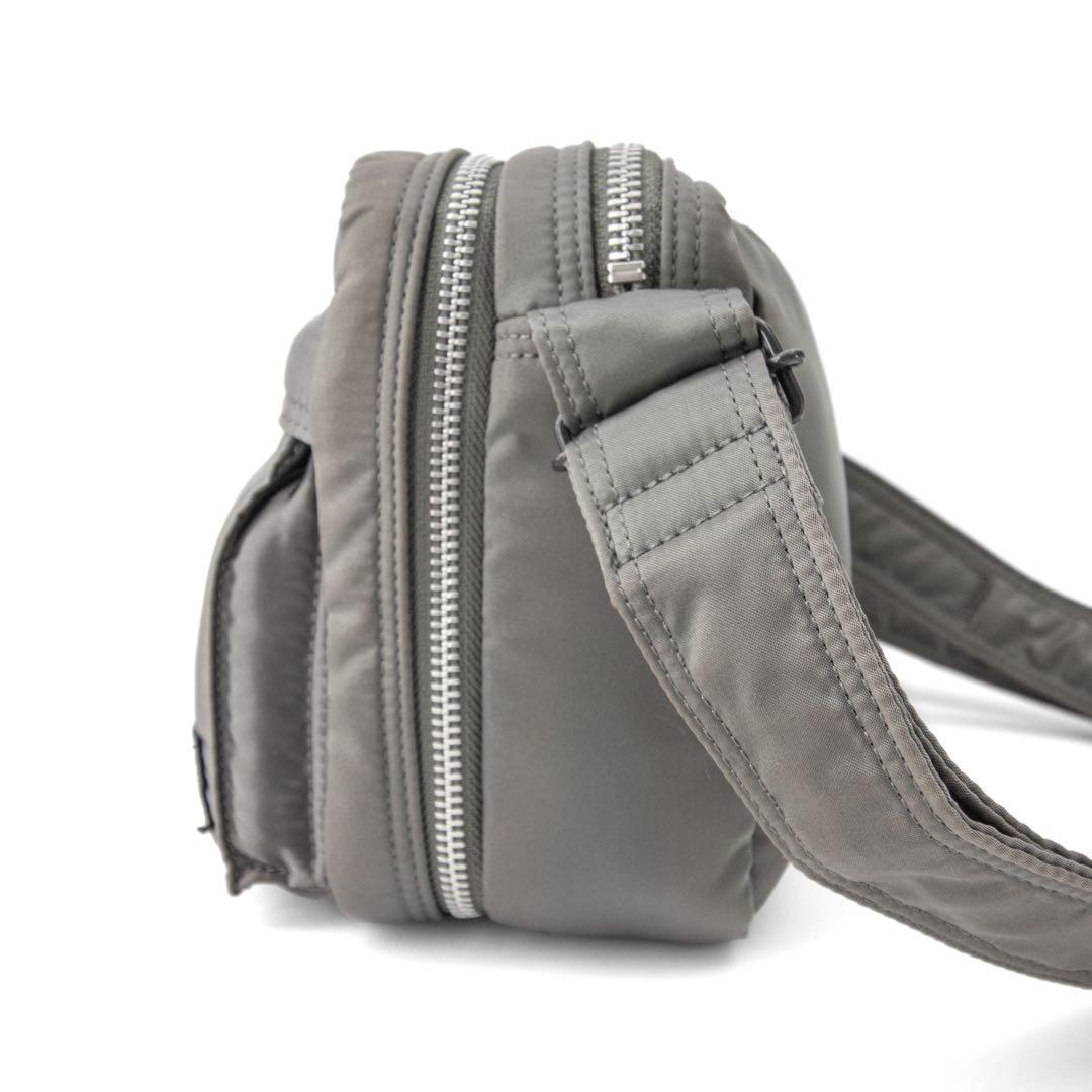 A039【美品】ポーター／タンカー　スリングバッグ　ショルダー　シルバーグレー