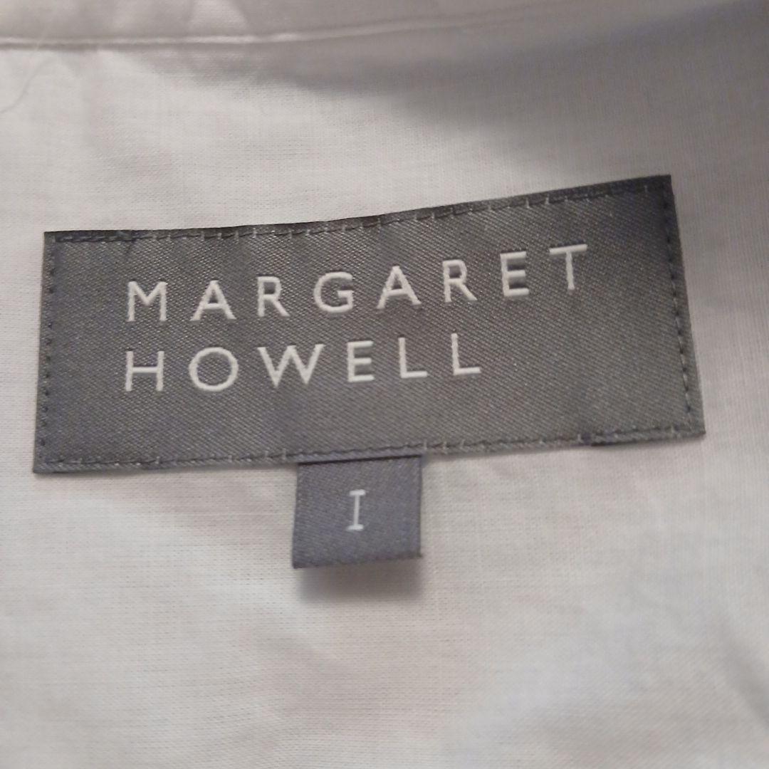 MARGARET HOWELL フリル付きホワイトシャツ Iサイズ