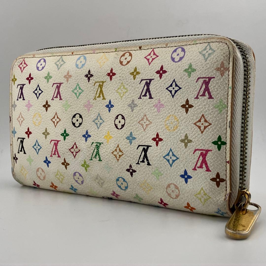 人気✨良品✨ルイヴィトン マルチカラー ジッピーウォレット 白系×オレンジ系