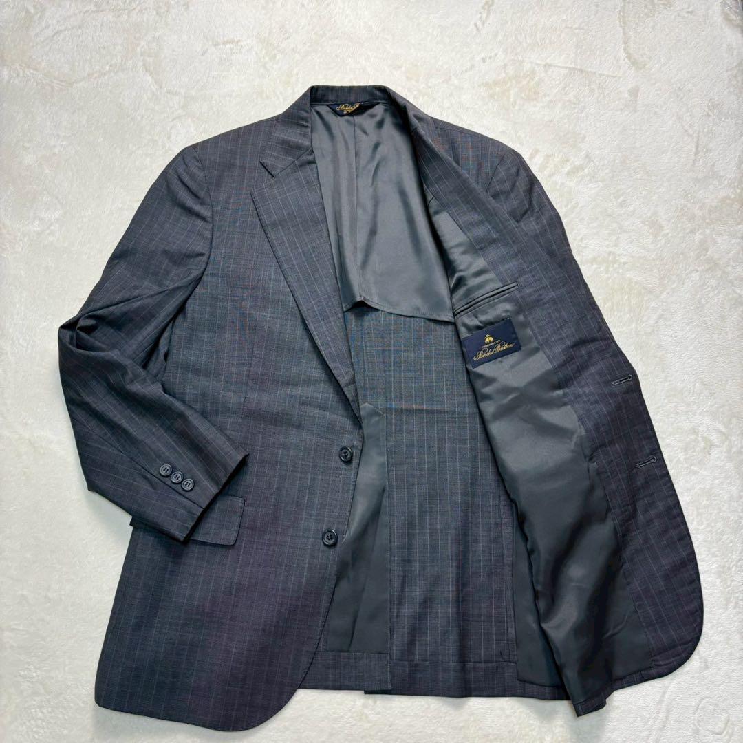 【極美品】ブルックスブラザーズ テーラードジャケット　ストライプ グレー A5