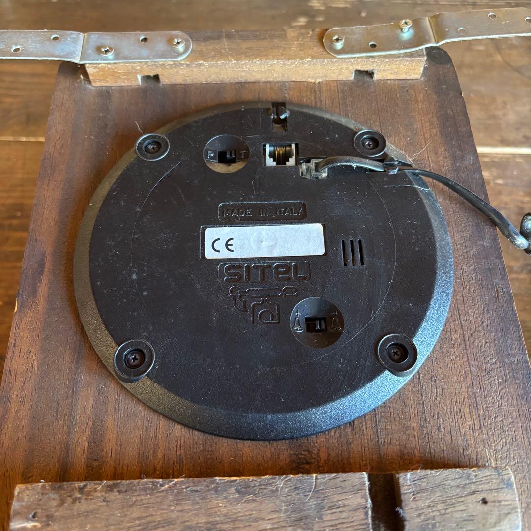 イタリア製　ビンテージ　アンティーク　ダイヤル式電話 木製 真鍮