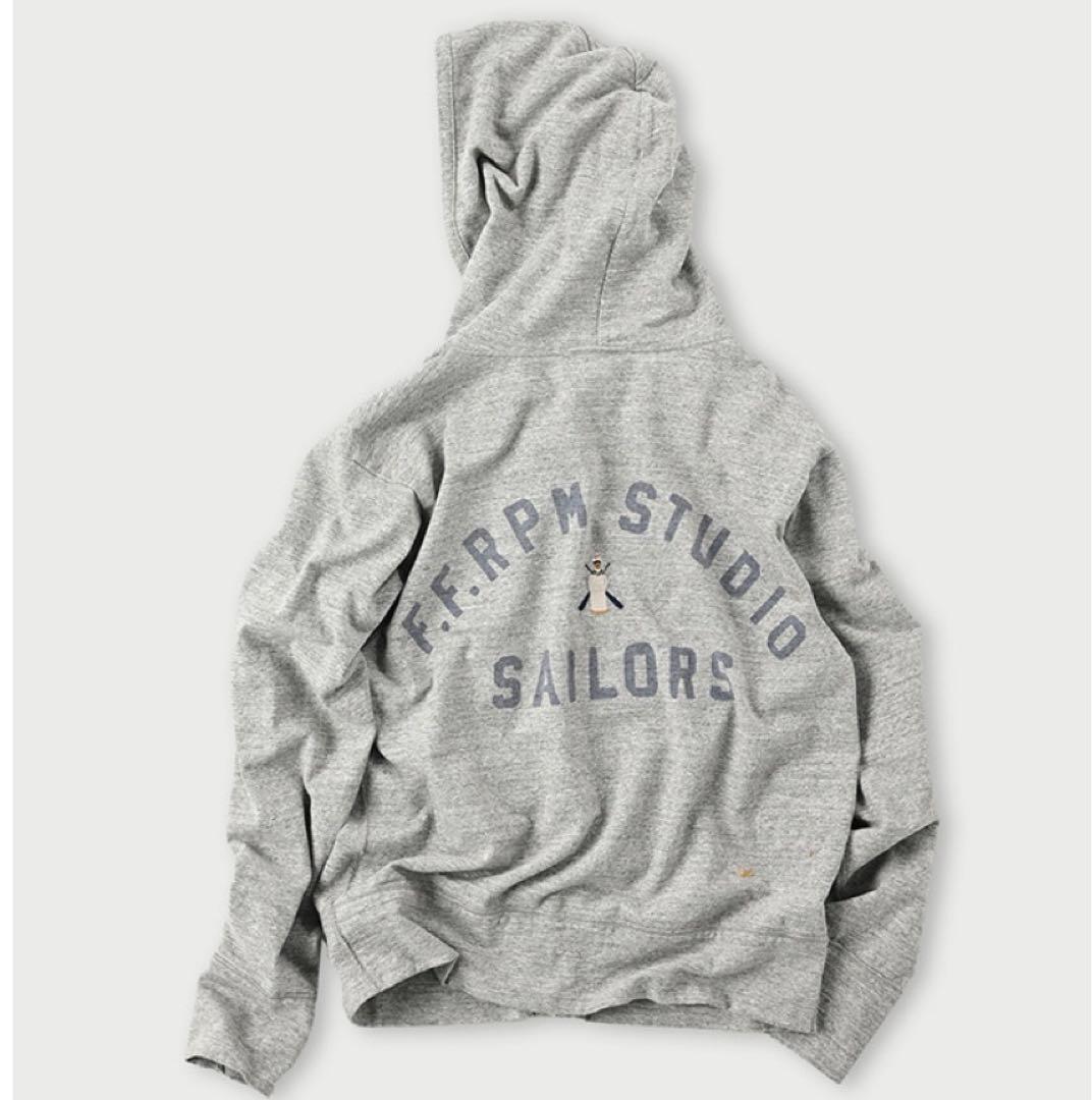 ▼45RPM 葉山ものがたり でこぼこ天竺モントックンプリントの908フーディ